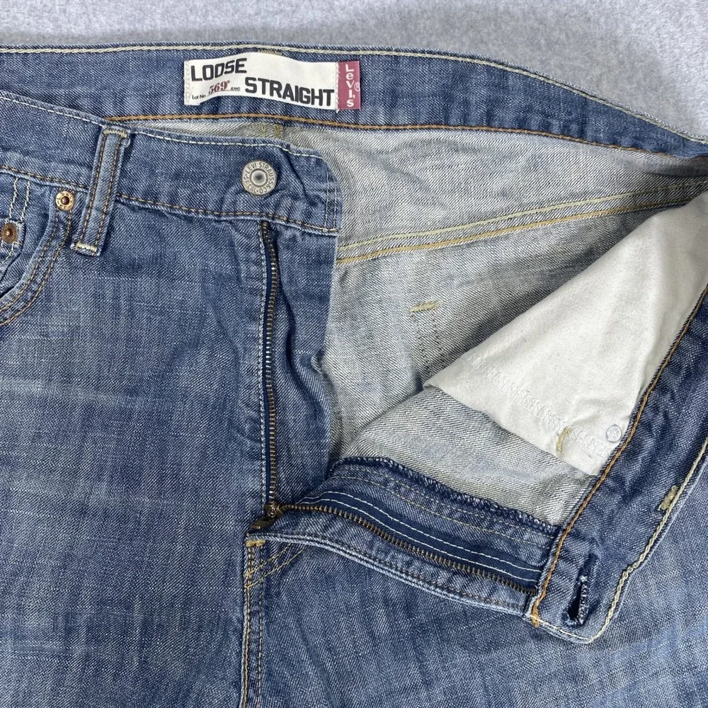 Vintage Levi's 569 Loose Straight Jeans Mens 34x30 (36x30 Actual) Blue Denim
